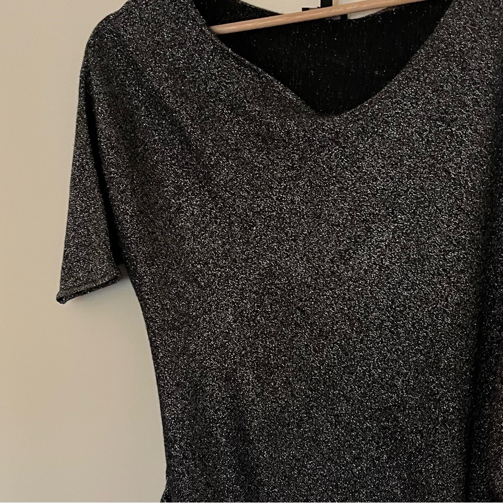 silver metallic shimmery asymmetrical dress - Picture 2 of 7